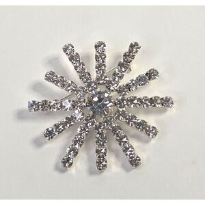 Clear Rhinestone Starburst Brooch
